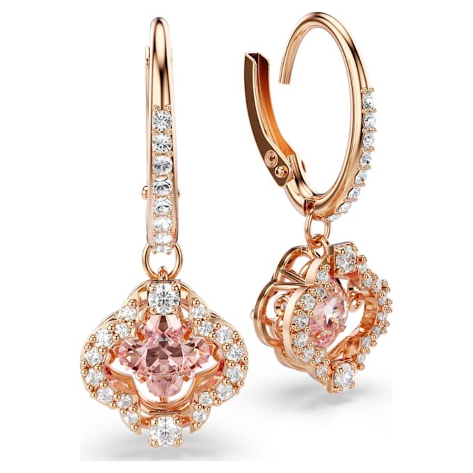 Pendientes colgantes «Clover» de Una, rosa, chapados en tono oro rosa Pendientes colgantes «Clover» de Una, rosa, chapados en tono oro rosa