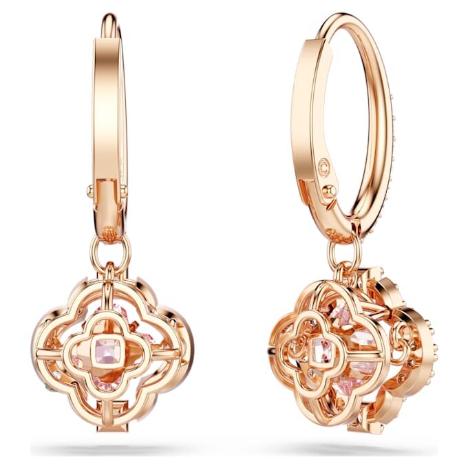 Pendientes colgantes «Clover» de Una, rosa, chapados en tono oro rosa Pendientes colgantes «Clover» de Una, rosa, chapados en tono oro rosa