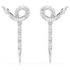 Pendientes colgantes con forma de serpiente de cortes variados, Año de la Serpiente, blancos, chapados en rodio Pendientes colgantes con forma de serpiente de cortes variados, Año de la Serpiente, blancos, chapados en rodio