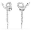 Pendientes colgantes con forma de serpiente de cortes variados, Año de la Serpiente, blancos, chapados en rodio Pendientes colgantes con forma de serpiente de cortes variados, Año de la Serpiente, blancos, chapados en rodio