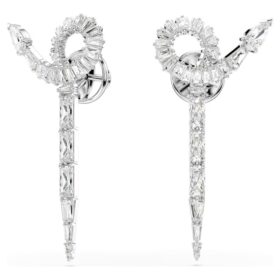 Pendientes colgantes con forma de serpiente de cortes variados, Año de la Serpiente, blancos, chapados en rodio