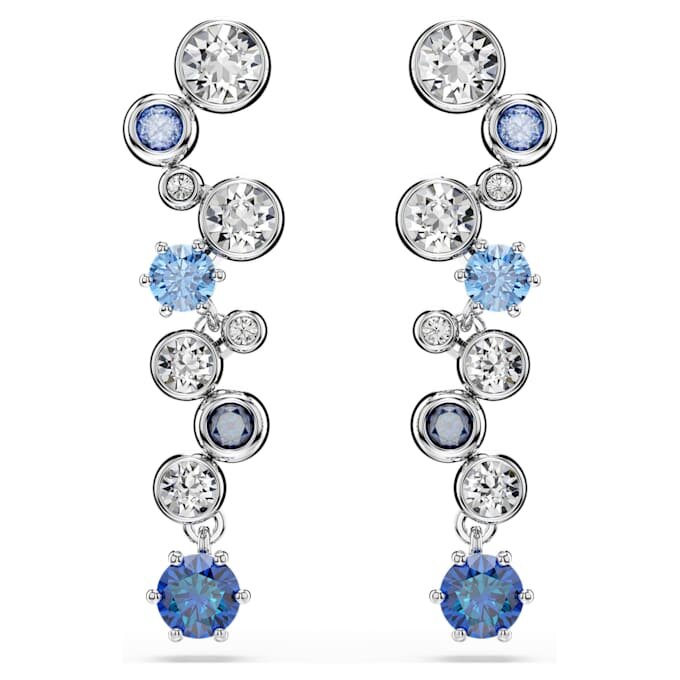 Pendientes colgantes Constella con cortes variados, azules, chapados en rodio Pendientes colgantes Constella con cortes variados, azules, chapados en rodio