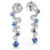 Pendientes colgantes Constella con cortes variados, azules, chapados en rodio Pendientes colgantes Constella con cortes variados, azules, chapados en rodio