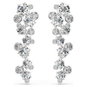Pendientes colgantes Constella con cortes variados, blancos, chapados en rodio