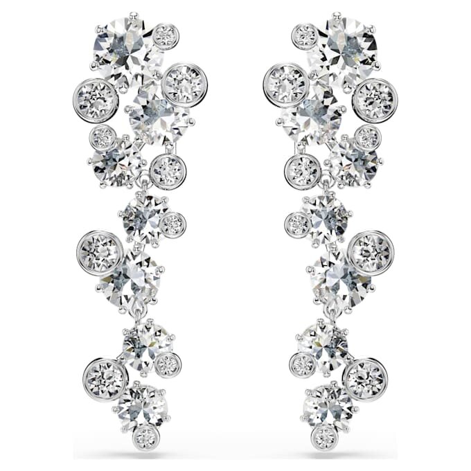 Pendientes colgantes Constella con cortes variados, blancos, chapados en rodio Pendientes colgantes Constella con cortes variados, blancos, chapados en rodio