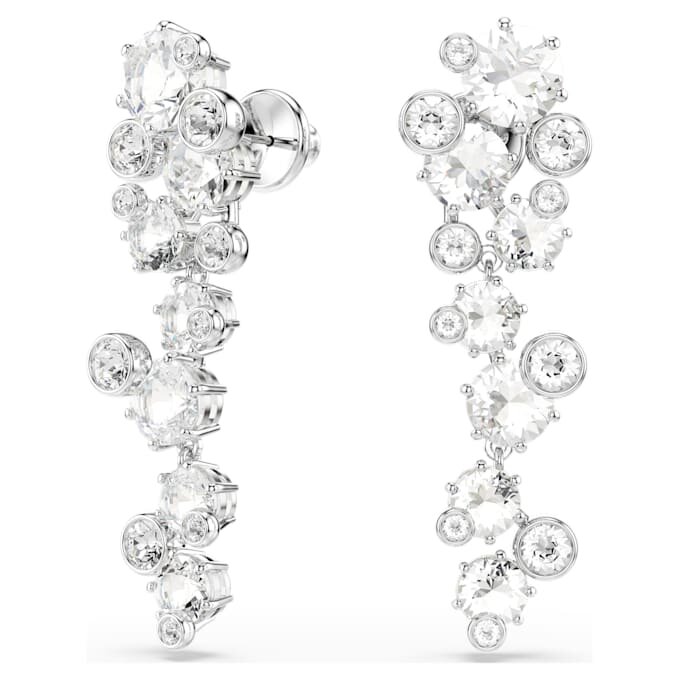 Pendientes colgantes Constella con cortes variados, blancos, chapados en rodio Pendientes colgantes Constella con cortes variados, blancos, chapados en rodio