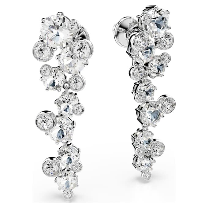 Pendientes colgantes Constella con cortes variados, blancos, chapados en rodio Pendientes colgantes Constella con cortes variados, blancos, chapados en rodio
