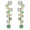 Pendientes colgantes Constella con cortes variados, verdes, chapados en tono dorado Pendientes colgantes Constella con cortes variados, verdes, chapados en tono dorado