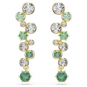 Pendientes colgantes Constella con cortes variados, verdes, chapados en tono dorado