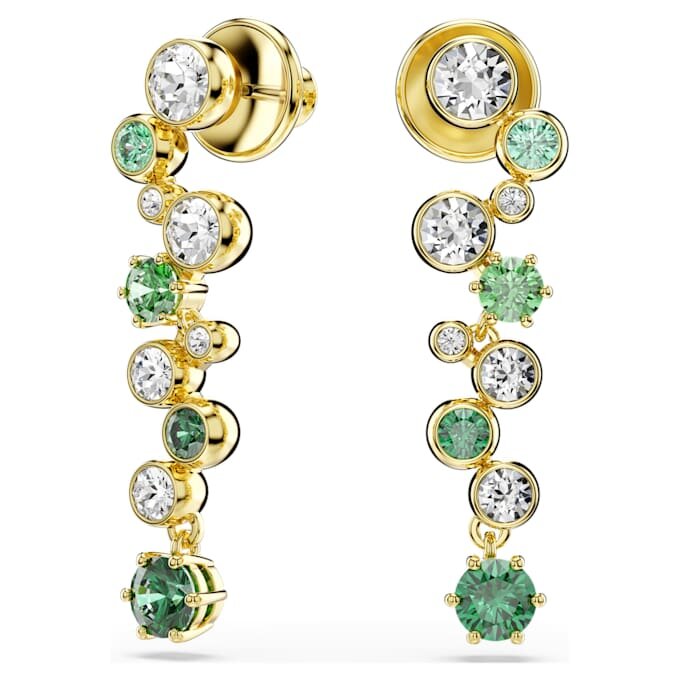Pendientes colgantes Constella con cortes variados, verdes, chapados en tono dorado Pendientes colgantes Constella con cortes variados, verdes, chapados en tono dorado
