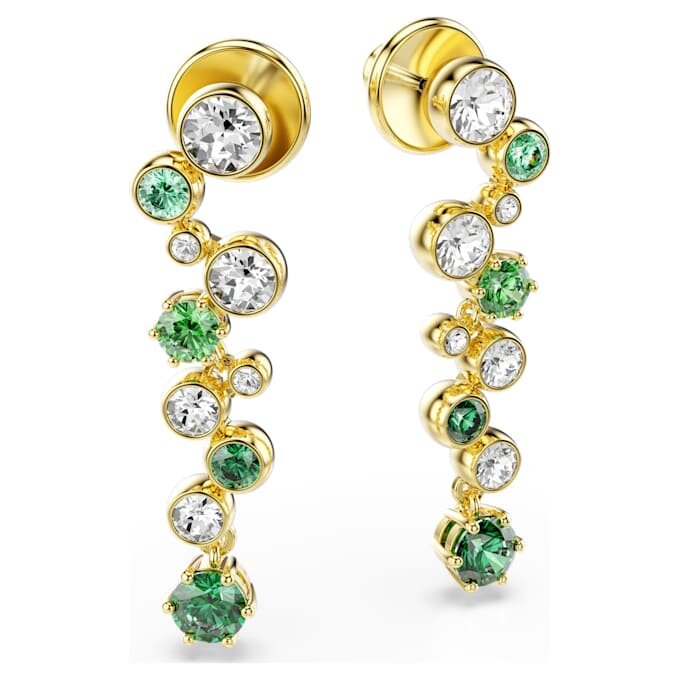 Pendientes colgantes Constella con cortes variados, verdes, chapados en tono dorado Pendientes colgantes Constella con cortes variados, verdes, chapados en tono dorado