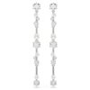Pendientes colgantes Constella con perlas de cristal, tallas redondas, blancos, chapados en rodio Pendientes colgantes Constella con perlas de cristal, tallas redondas, blancos, chapados en rodio