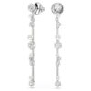 Pendientes colgantes Constella con perlas de cristal, tallas redondas, blancos, chapados en rodio Pendientes colgantes Constella con perlas de cristal, tallas redondas, blancos, chapados en rodio