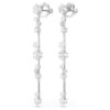 Pendientes colgantes Constella con perlas de cristal, tallas redondas, blancos, chapados en rodio Pendientes colgantes Constella con perlas de cristal, tallas redondas, blancos, chapados en rodio
