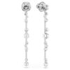 Pendientes colgantes Constella con perlas de cristal, tallas redondas, blancos, chapados en rodio Pendientes colgantes Constella con perlas de cristal, tallas redondas, blancos, chapados en rodio