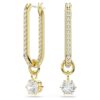 Pendientes colgantes Constella de corte redondo, blancos, chapados en oro Pendientes colgantes Constella de corte redondo, blancos, chapados en oro