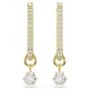 Pendientes colgantes Constella de corte redondo, blancos, chapados en oro Pendientes colgantes Constella de corte redondo, blancos, chapados en oro