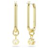 Pendientes colgantes Constella de corte redondo, blancos, chapados en oro Pendientes colgantes Constella de corte redondo, blancos, chapados en oro