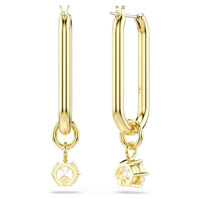 Pendientes colgantes Constella de corte redondo, blancos, chapados en oro Pendientes colgantes Constella de corte redondo, blancos, chapados en oro