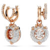 Pendientes colgantes de dragón y fénix con garra de dragón, blancos, chapados en tono oro rosa Pendientes colgantes de dragón y fénix con garra de dragón, blancos, chapados en tono oro rosa