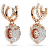 Pendientes colgantes de dragón y fénix con garra de dragón, blancos, chapados en tono oro rosa Pendientes colgantes de dragón y fénix con garra de dragón, blancos, chapados en tono oro rosa
