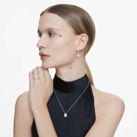 Pendientes colgantes «Eternity» con diamantes cultivados en laboratorio, 1,25 quilates en total, forma de pera, oro blanco de 14 quilates