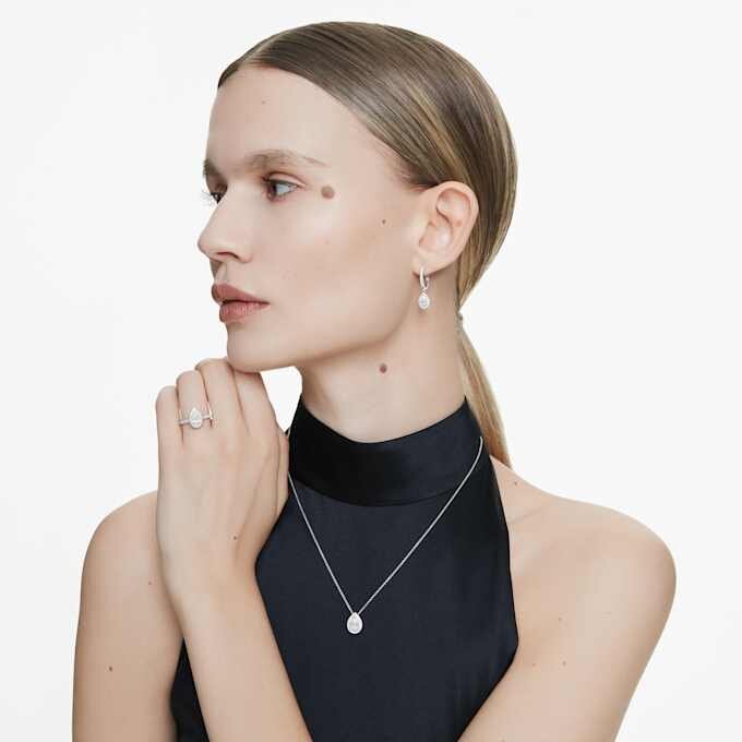 Pendientes colgantes «Eternity» con diamantes cultivados en laboratorio, 1,25 quilates en total, forma de pera, oro blanco de 14 quilates Pendientes colgantes «Eternity» con diamantes cultivados en laboratorio, 1,25 quilates en total, forma de pera, oro blanco de 14 quilates