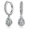 Pendientes colgantes «Eternity» con diamantes cultivados en laboratorio, 1,25 quilates en total, forma de pera, oro blanco de 14 quilates Pendientes colgantes «Eternity» con diamantes cultivados en laboratorio, 1,25 quilates en total, forma de pera, oro blanco de 14 quilates