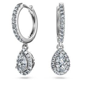 Pendientes colgantes «Eternity» con diamantes cultivados en laboratorio, 1,25 quilates en total, forma de pera, oro blanco de 14 quilates