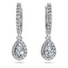 Pendientes colgantes «Eternity» con diamantes cultivados en laboratorio, 1,25 quilates en total, forma de pera, oro blanco de 14 quilates Pendientes colgantes «Eternity» con diamantes cultivados en laboratorio, 1,25 quilates en total, forma de pera, oro blanco de 14 quilates