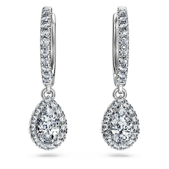 Pendientes colgantes «Eternity» con diamantes cultivados en laboratorio, 1,25 quilates en total, forma de pera, oro blanco de 14 quilates Pendientes colgantes «Eternity» con diamantes cultivados en laboratorio, 1,25 quilates en total, forma de pera, oro blanco de 14 quilates