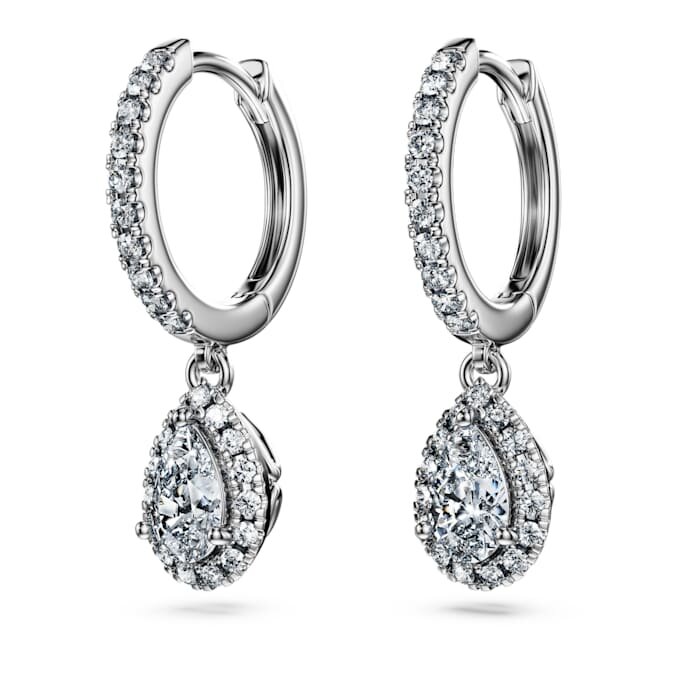 Pendientes colgantes «Eternity» con diamantes cultivados en laboratorio, 1,25 quilates en total, forma de pera, oro blanco de 14 quilates Pendientes colgantes «Eternity» con diamantes cultivados en laboratorio, 1,25 quilates en total, forma de pera, oro blanco de 14 quilates