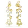 Pendientes colgantes Gema con cortes variados, estilo candelabro, largos, multicolores, chapados en tono dorado Pendientes colgantes Gema con cortes variados, estilo candelabro, largos, multicolores, chapados en tono dorado