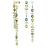 Pendientes colgantes Gema: diseño asimétrico, cortes variados, extralargos, verdes, chapados en tono dorado Pendientes colgantes Gema: diseño asimétrico, cortes variados, extralargos, verdes, chapados en tono dorado