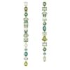 Pendientes colgantes Gema: diseño asimétrico, cortes variados, extralargos, verdes, chapados en tono dorado Pendientes colgantes Gema: diseño asimétrico, cortes variados, extralargos, verdes, chapados en tono dorado