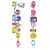 Pendientes colgantes Gema: diseño asimétrico, cortes variados, largos, multicolores, chapados en rodio Pendientes colgantes Gema: diseño asimétrico, cortes variados, largos, multicolores, chapados en rodio