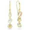 Pendientes colgantes Gema: diseño asimétrico, cortes variados, multicolores, chapados en tono dorado Pendientes colgantes Gema: diseño asimétrico, cortes variados, multicolores, chapados en tono dorado