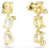Pendientes colgantes Gema: diseño asimétrico, cortes variados, multicolores, chapados en tono dorado Pendientes colgantes Gema: diseño asimétrico, cortes variados, multicolores, chapados en tono dorado