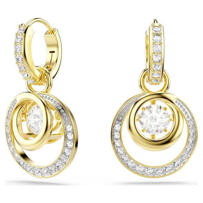Pendientes colgantes Hyperbola de corte redondo, blancos, chapados en tono dorado Pendientes colgantes Hyperbola de corte redondo, blancos, chapados en tono dorado