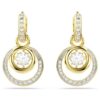 Pendientes colgantes Hyperbola de corte redondo, blancos, chapados en tono dorado Pendientes colgantes Hyperbola de corte redondo, blancos, chapados en tono dorado