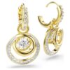 Pendientes colgantes Hyperbola de corte redondo, blancos, chapados en tono dorado Pendientes colgantes Hyperbola de corte redondo, blancos, chapados en tono dorado