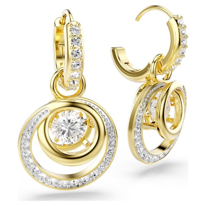 Pendientes colgantes Hyperbola de corte redondo, blancos, chapados en tono dorado Pendientes colgantes Hyperbola de corte redondo, blancos, chapados en tono dorado