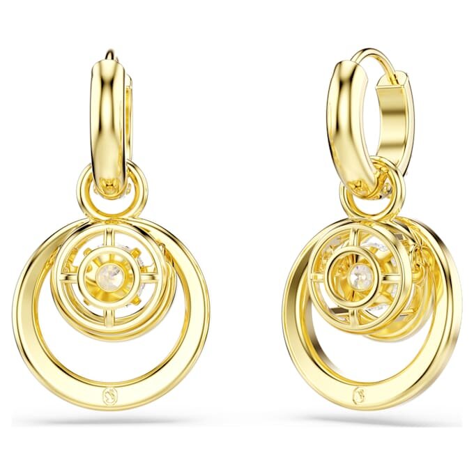 Pendientes colgantes Hyperbola de corte redondo, blancos, chapados en tono dorado Pendientes colgantes Hyperbola de corte redondo, blancos, chapados en tono dorado
