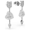 Pendientes colgantes Idyllia con cortes variados, corazón con flecha, blancos, chapados en rodio Pendientes colgantes Idyllia con cortes variados, corazón con flecha, blancos, chapados en rodio