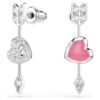Pendientes colgantes Idyllia con cortes variados, corazón con flecha, blancos, chapados en rodio Pendientes colgantes Idyllia con cortes variados, corazón con flecha, blancos, chapados en rodio