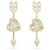Pendientes colgantes Idyllia con cortes variados, corazón con flecha, blancos, chapados en tono dorado Pendientes colgantes Idyllia con cortes variados, corazón con flecha, blancos, chapados en tono dorado