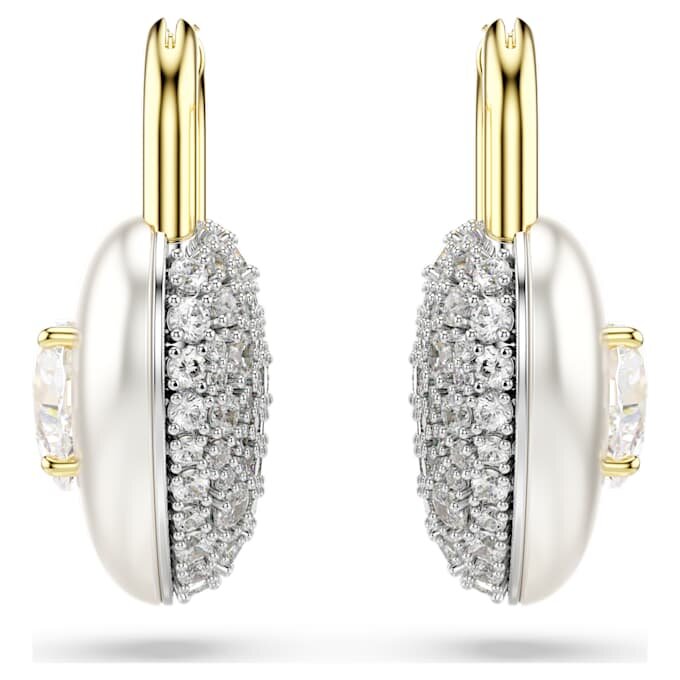 Pendientes colgantes Idyllia con cortes variados, forma de corazón, blancos, chapados en tono dorado Pendientes colgantes Idyllia con cortes variados, forma de corazón, blancos, chapados en tono dorado