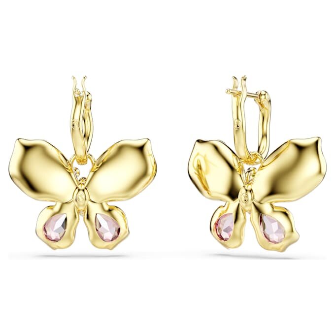 Pendientes colgantes Idyllia con cortes variados, pavé, mariposa, multicolor, chapado en tono dorado Pendientes colgantes Idyllia con cortes variados, pavé, mariposa, multicolor, chapado en tono dorado