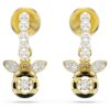Pendientes colgantes Idyllia con perlas de cristal, cortes variados, abeja, multicolores, chapados en tono dorado Pendientes colgantes Idyllia con perlas de cristal, cortes variados, abeja, multicolores, chapados en tono dorado