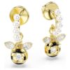 Pendientes colgantes Idyllia con perlas de cristal, cortes variados, abeja, multicolores, chapados en tono dorado Pendientes colgantes Idyllia con perlas de cristal, cortes variados, abeja, multicolores, chapados en tono dorado